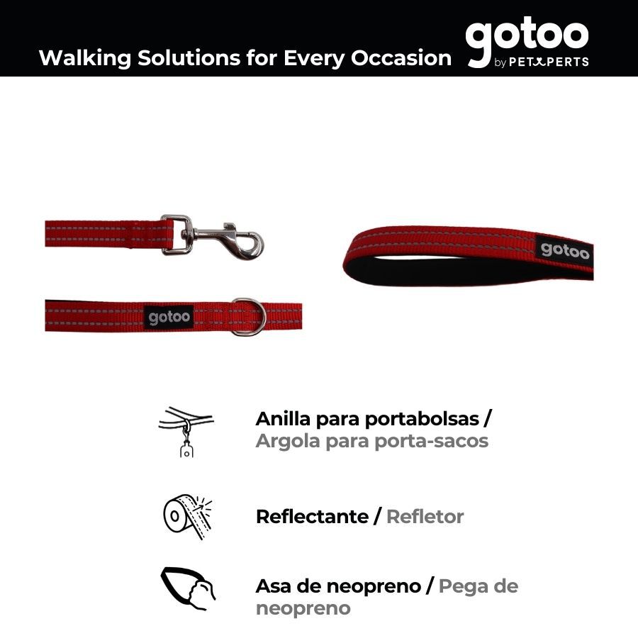 Gotoo Correa de nylon roja reflectante para perros, , large Imagen numero 4