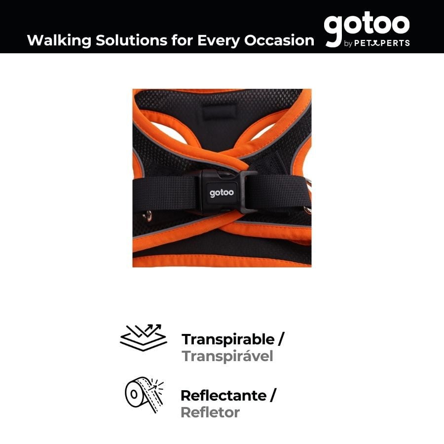 Gotoo Arn&eacute;s ajustable de malla  naranja/negro para perros, , large indicador imagen numero 3