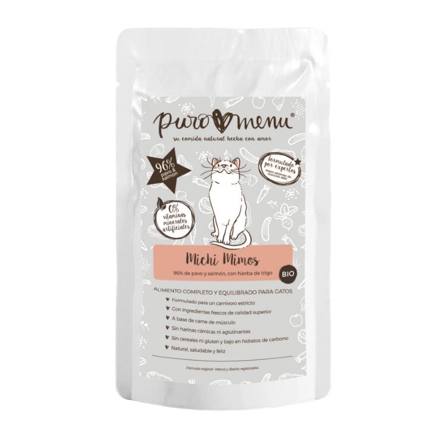 Puromenu Pavo y Salm&oacute;n Bio sobre para gatos