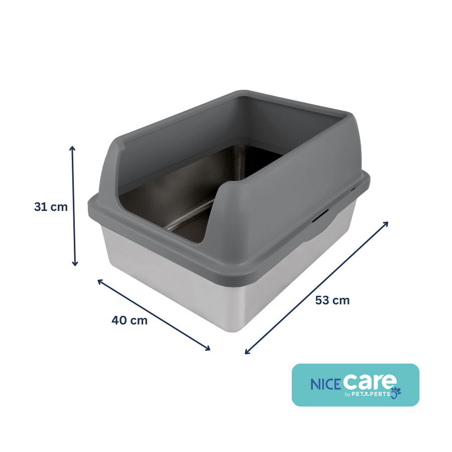 Nice Care Arenero Acero inoxidable para gatos, , large indicador imagen numero 2