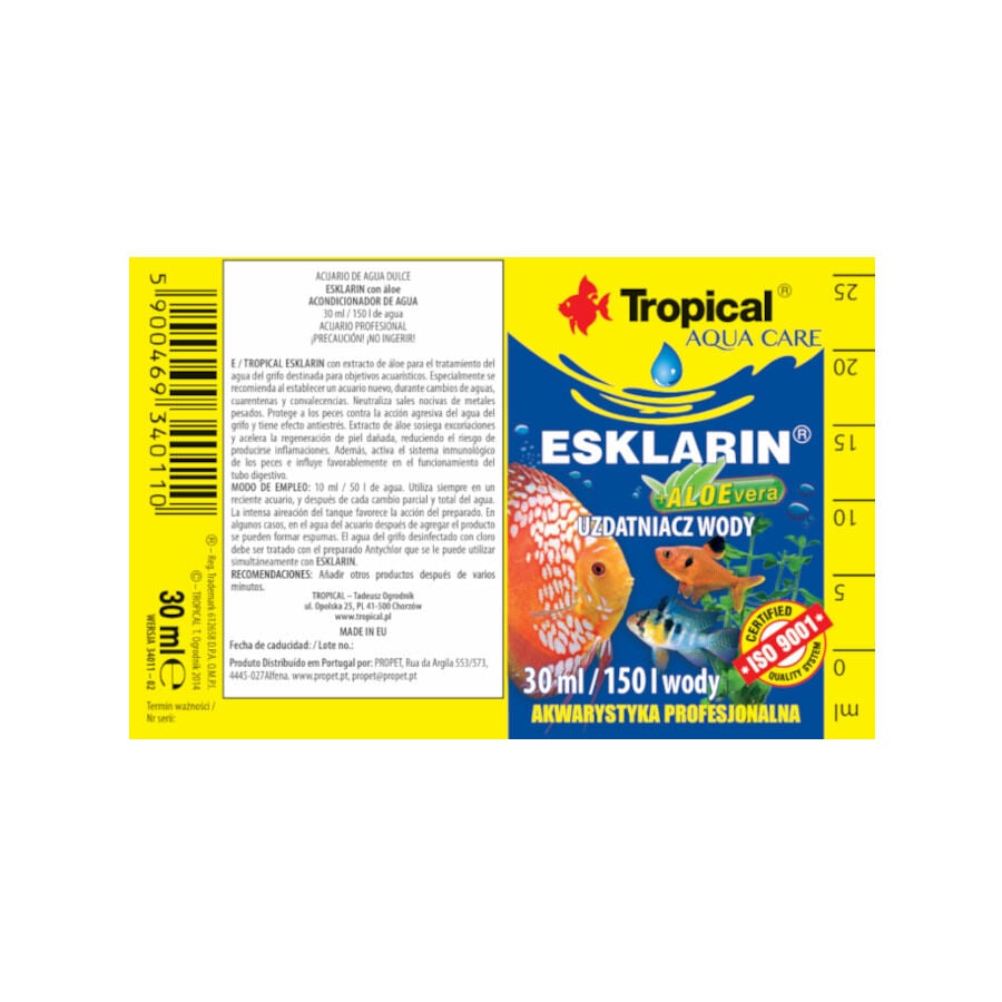30 ml Tropical Esklarin con &Aacute;loe Acondicionador de Agua para acuarios de agua dulce, , large indicador imagen numero 2