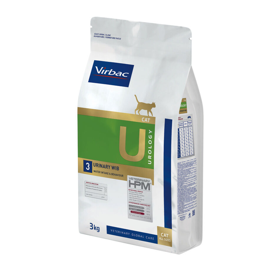 3 kg Virbac Veterinary HPM Urology - U3 Urinary WIB  pienso para gatos, , large indicador imagen numero 1