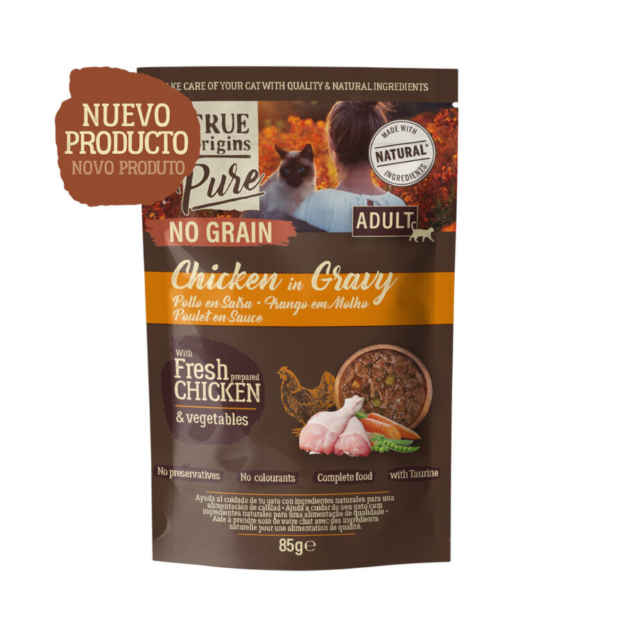 85 g True Origins Pure No Grain Sobre con Pollo para gatos, , large Imagen numero 2