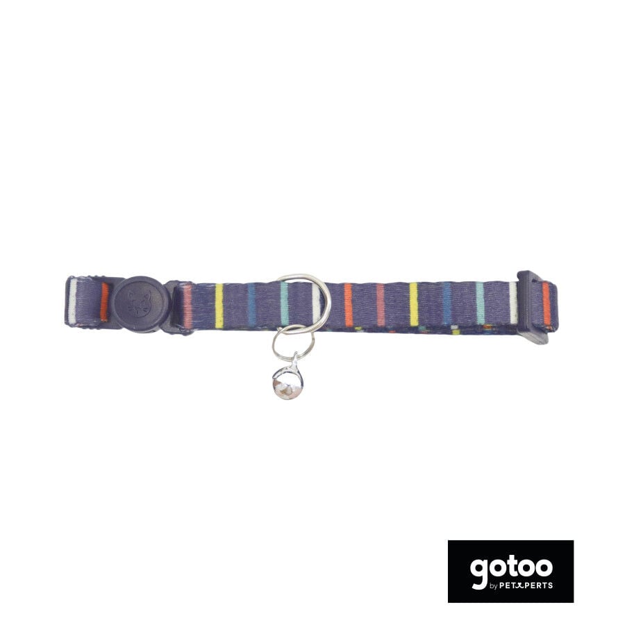 Gotoo Collar estampado rayas multicolor para gatos, , large indicador imagen numero 2