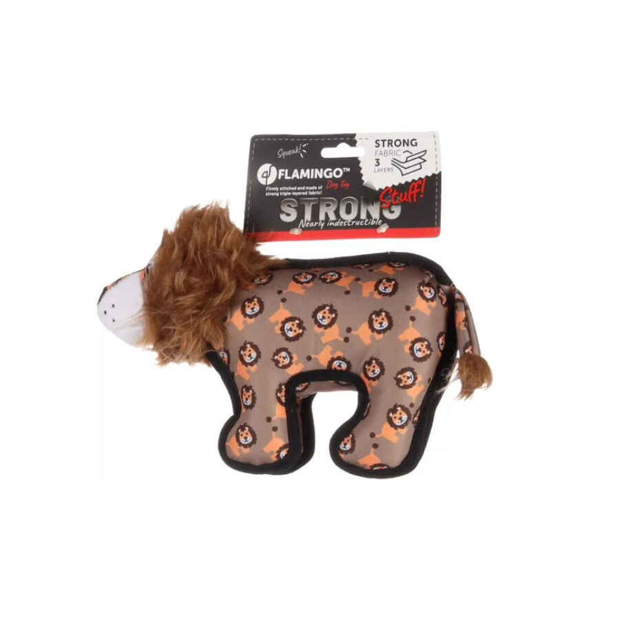 Flamingo Strong Stuff Le&oacute;n de Peluche Marr&oacute;n para perros, , large indicador imagen numero 2