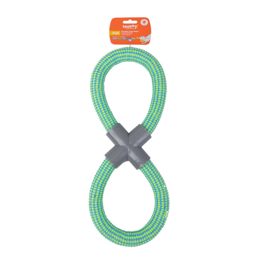 Tootoy! Mordedor de Cuerda Doble Azul y Verde para perro, , large indicador imagen numero 8
