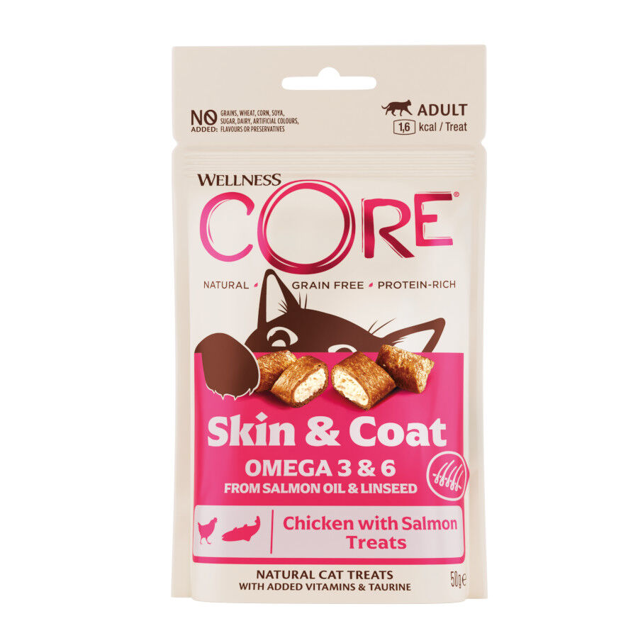 Wellness Core Snack Skin & Coat Pollo y Salm&oacute;n para gatos