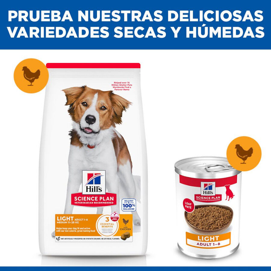 14 kg Hill's Science Plan Adult Light Medium Pollo pienso para perros, , large Imagen numero 8