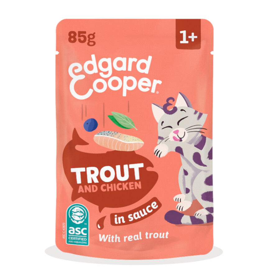 85 g Edgard & Cooper Trucha y Pollo sobre en salsa para gatos, , large indicador imagen numero 1