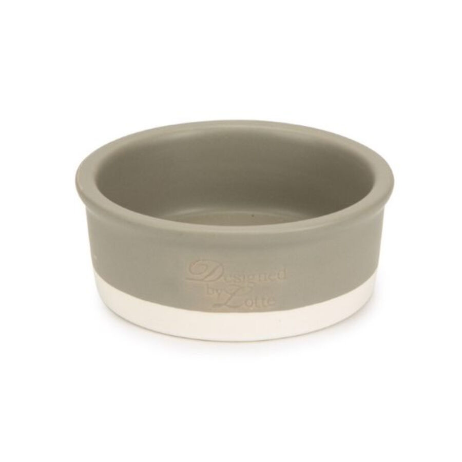 Designed by Lotte Joa Comedero de Cer&aacute;mica Gris para perros
