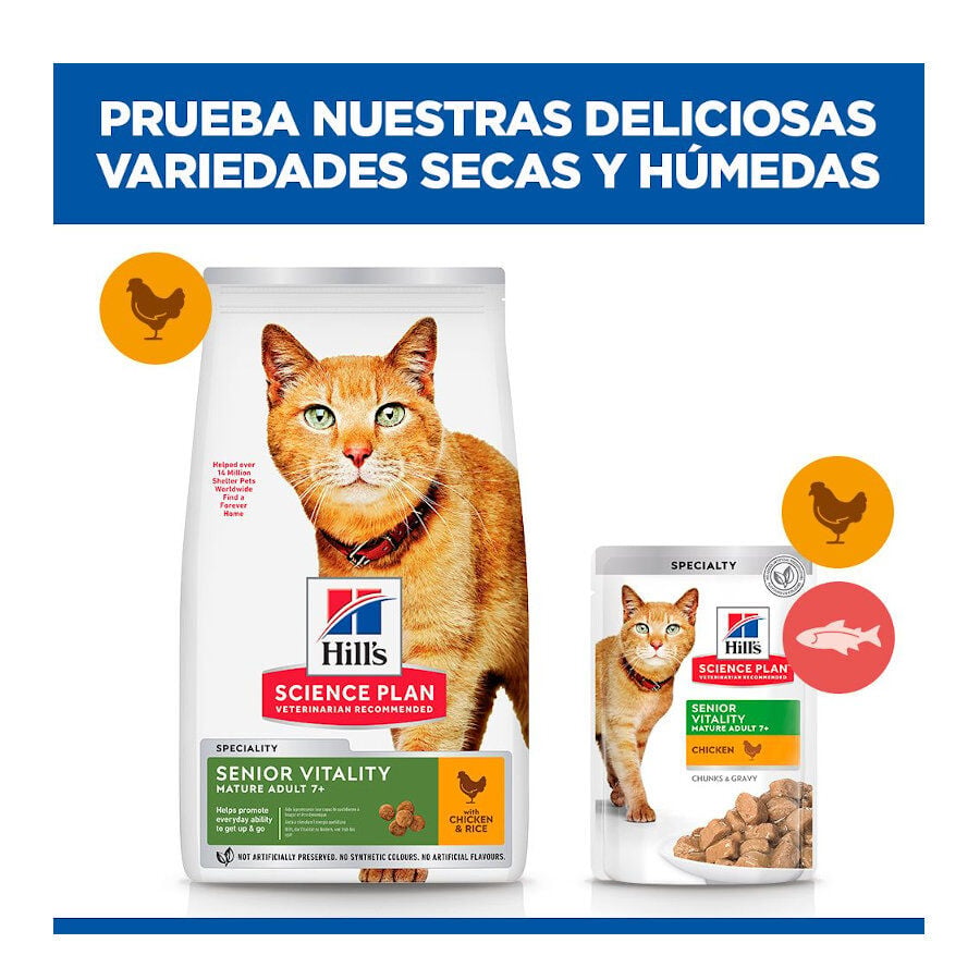 1.5 kg Hill's Science Plan Youthful Vitality Pollo pienso para gatos, , large indicador imagen numero 8