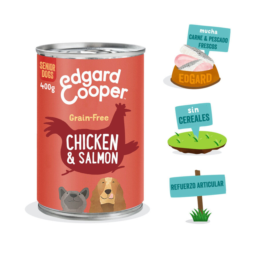400 g Lata Edgard & Cooper Senior Pollo y Salm&oacute;n lata para perros, , large Imagen numero 2