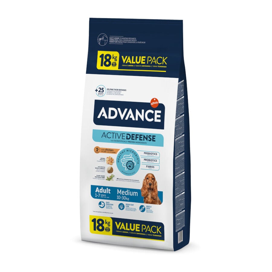 18 kg Advance Active Defense Medium Adult Pollo y Arroz pienso para perros, , large Imagen numero 1