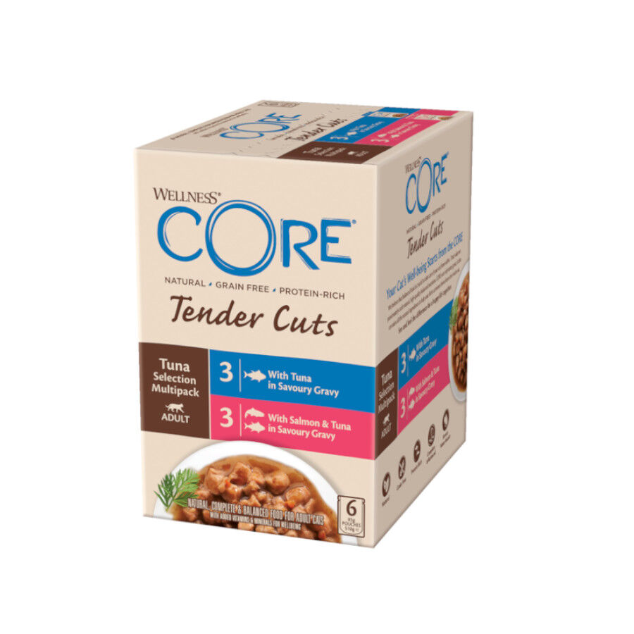 6 sobres x 85 g Wellness Core Selection At&uacute;n sobre para gatos, , large Imagen numero 1