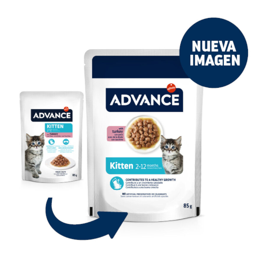 12 sobres x 85 g (9 + 3 &iexcl;gratis!) Advance Kitten Pollo en salsa sobre para gatos&nbsp;, , large indicador imagen numero 2