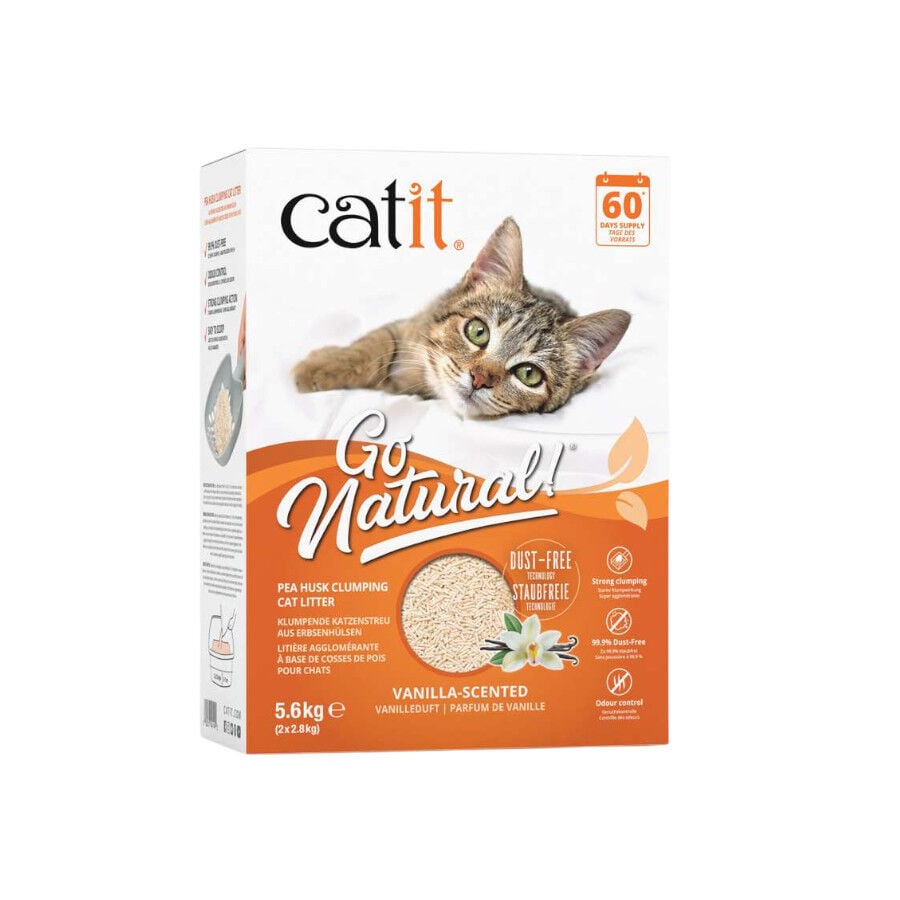 Catit Go Natura! Arena C&aacute;scara Guisante Vainilla para gatos