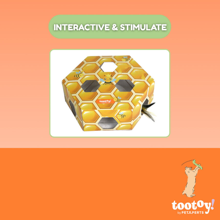 Tootoy! Panal de abeja interactivo con plumas para gatos, , large indicador imagen numero 3