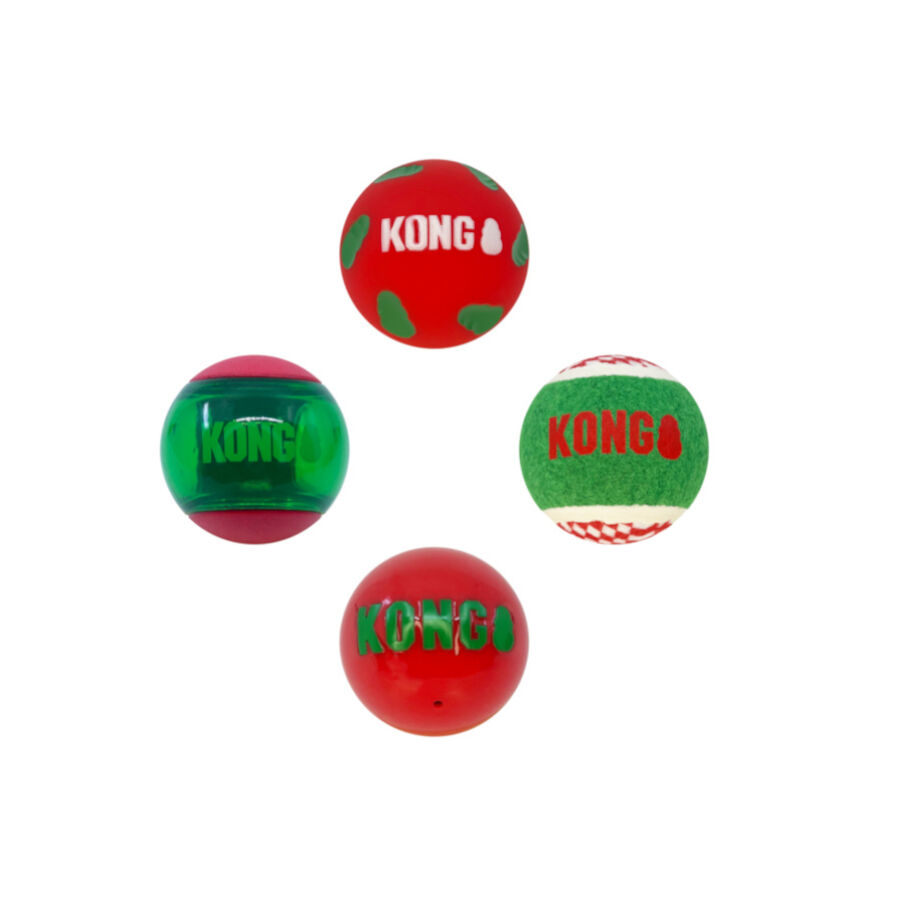 Kong Holiday Occasions pelotas para perros &ndash; Pack 4, , large indicador imagen numero 1