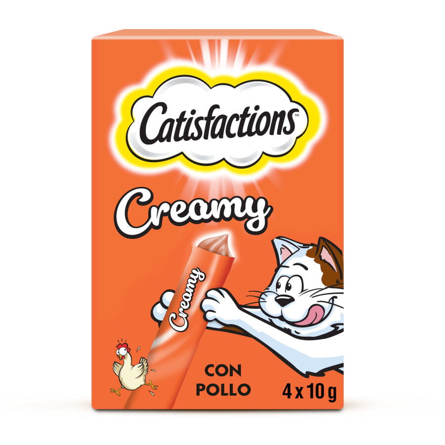 4 sobres x 10 g Catisfactions Creamy Pollo Snack cremoso para gatos, , large indicador imagen numero 1