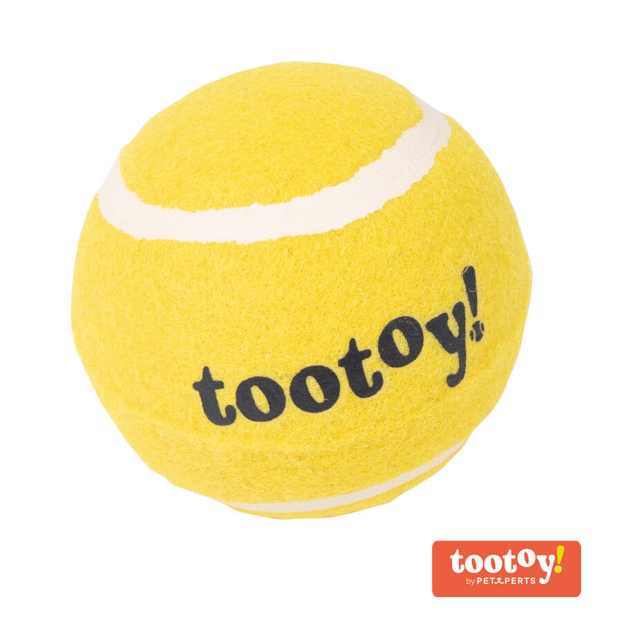 Tootoy! Chase Squeaker Ball Amarilla pelota de tenis para perros, , large indicador imagen numero 1