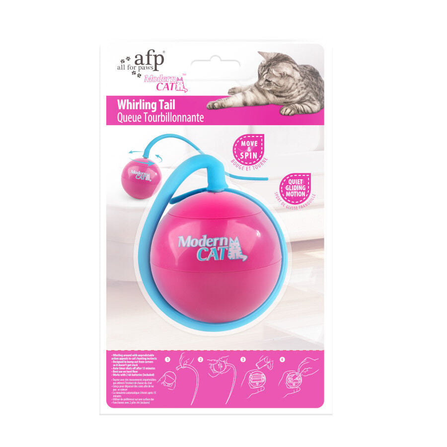 All For Paws Modern Cat Cola Giratoria Rosa Juguete para gatos, , large Imagen numero 2