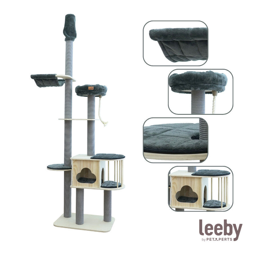 Leeby Cloud Collection torre rascador de techo con cama y juguete para gatos, , large indicador imagen numero 6