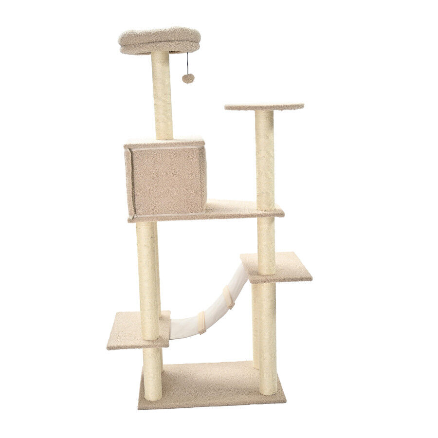 Leeby Boucle Collection &Aacute;rbol rascador con cama nido y puente para gatos, , large indicador imagen numero 8