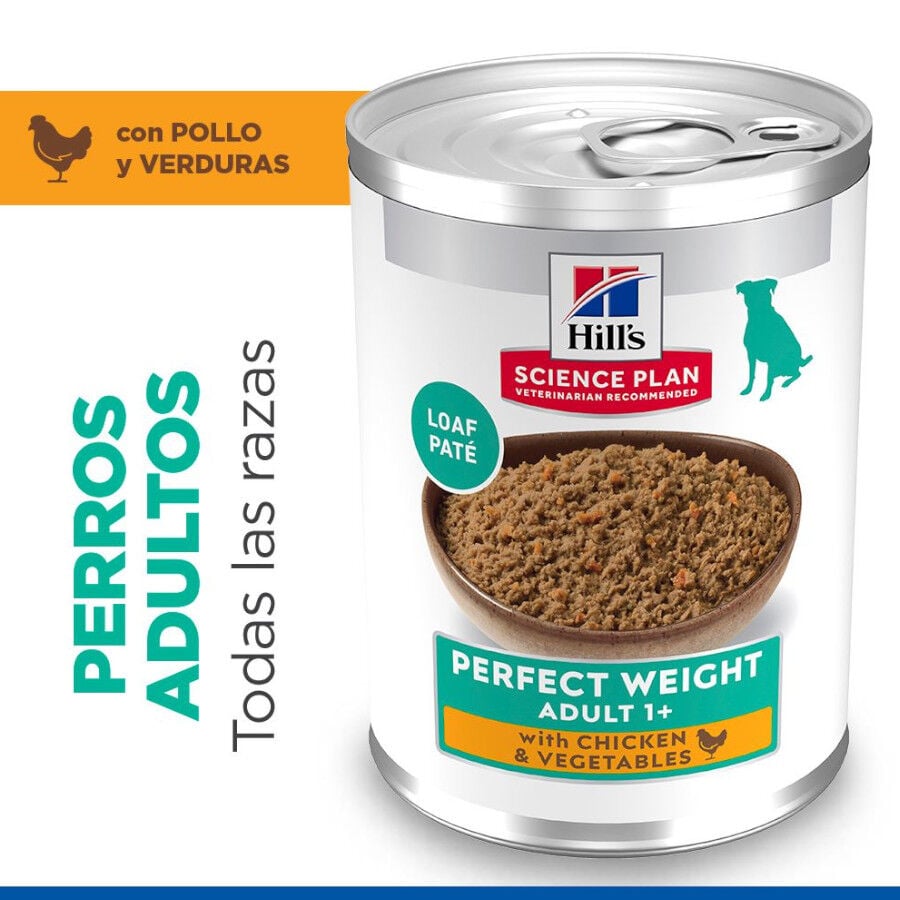 363 g Hill's Adult Perfect Weight Pollo y Vegetales lata para perros, , large indicador imagen numero 2
