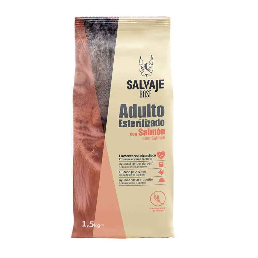 10 kg Salvaje Base Adulto Esterilizado Salm&oacute;n pienso para gatos, , large Imagen numero 1