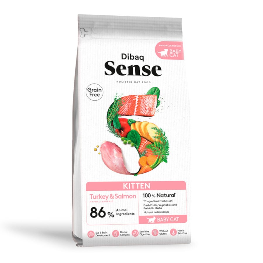Dibaq Sense Grain Free Kitten Pavo y Salm&oacute;n pienso para gatos