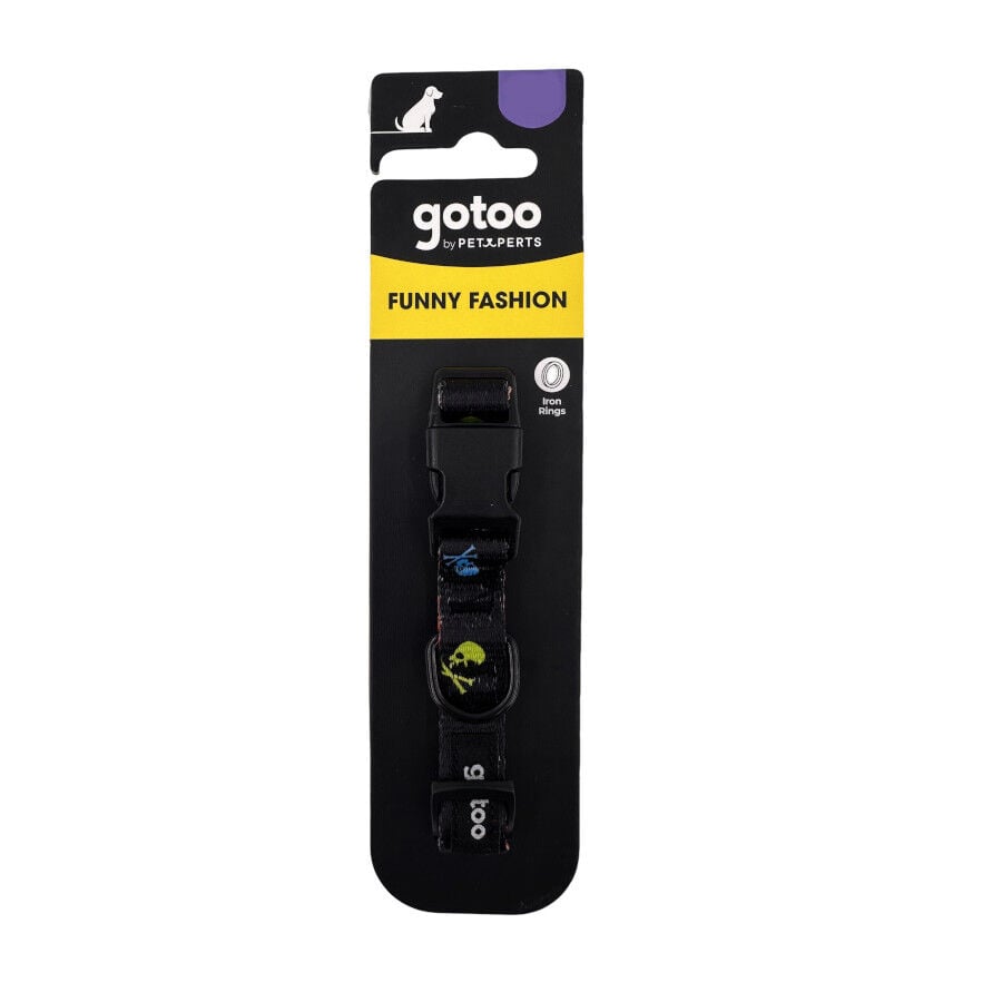 Gotoo Collar estampado calavera negro para perros, , large Imagen numero 5