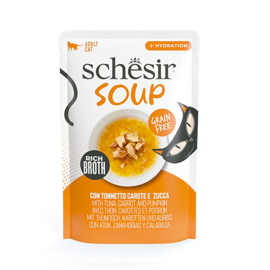 Schesir At&uacute;n con Calabaza Grain Free en Sopa sobre para gatos