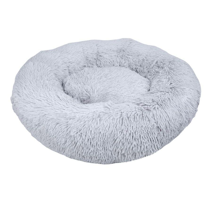 Leeby Cama Redonda Antiestr&eacute;s de Pelo Gris para perros, , large indicador imagen numero 1
