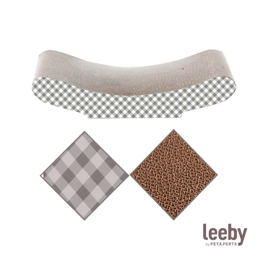 Leeby Remy Rocker rascador horizontal de cart&oacute;n con estampado a cuadros para gatos, , large indicador imagen numero 5