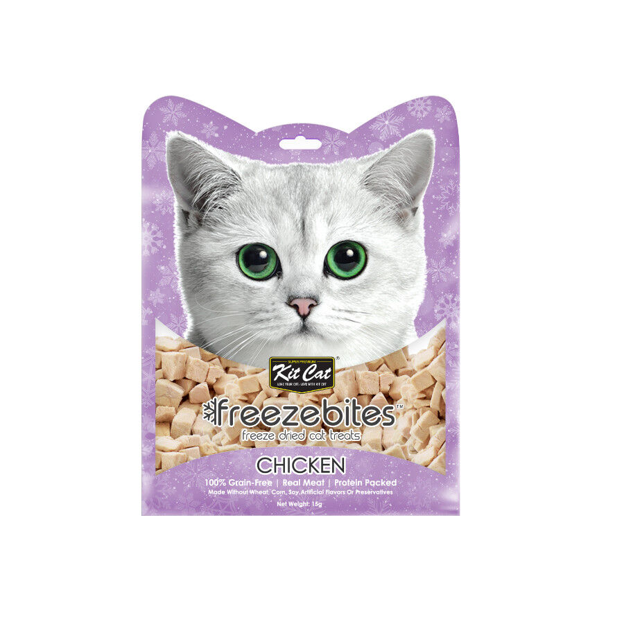 15 g Kit Cat FreezeBites Pollo Snack Liofilizado para gatos, , large Imagen numero 1
