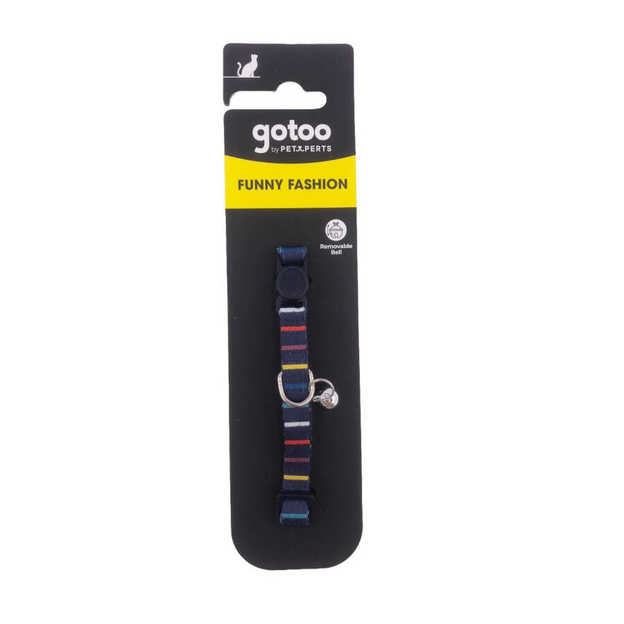 Gotoo Collar estampado rayas multicolor para gatos, , large Imagen numero 4