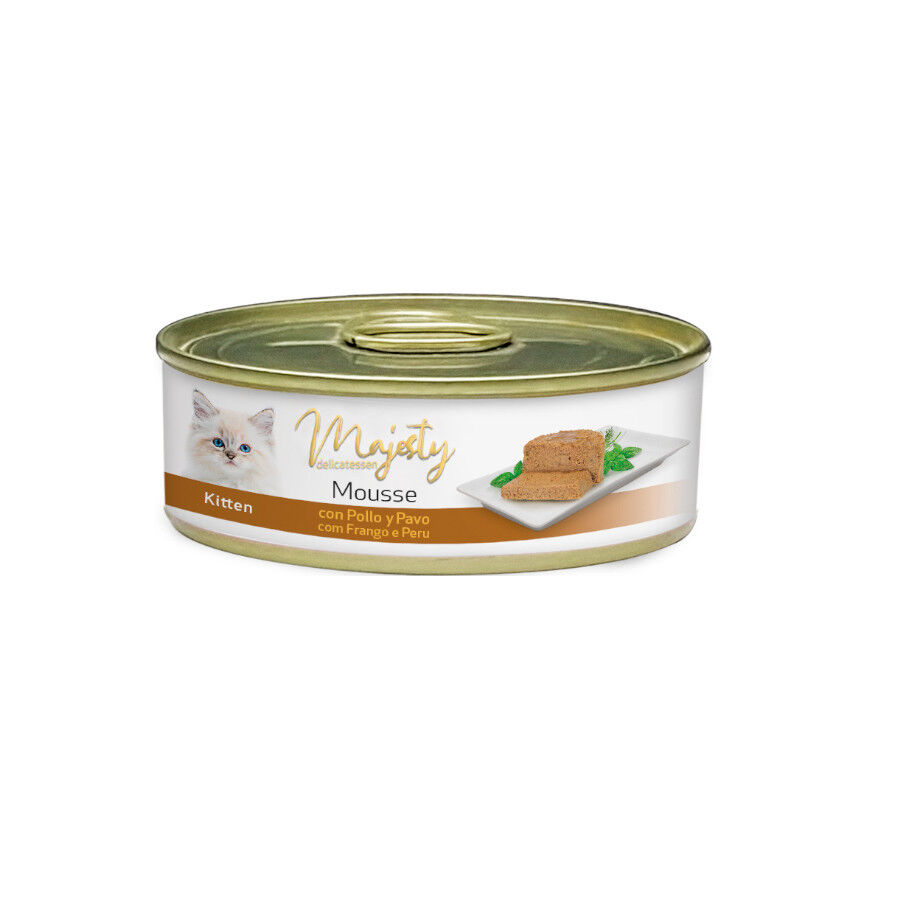 85 g Majesty Kitten Mousse de Pollo y Pavo lata, , large indicador imagen numero 1