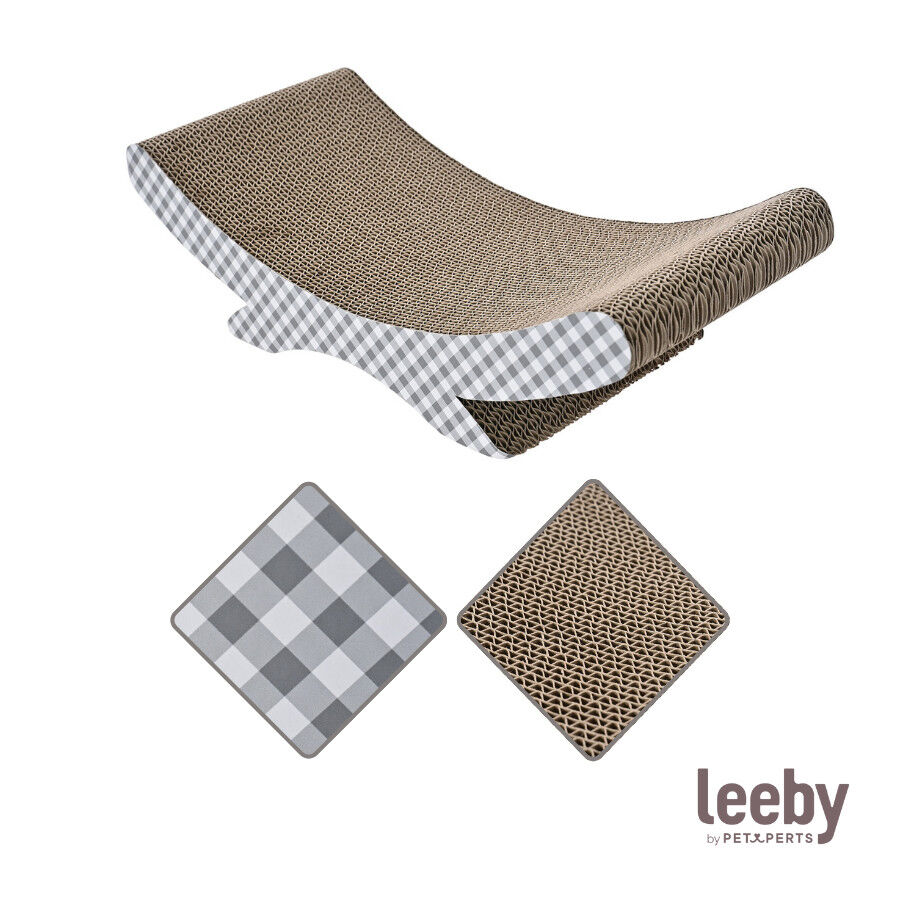 Leeby Remy Rocker rascador de cart&oacute;n horizontal con estampado vichy para gatos, , large Imagen numero 8