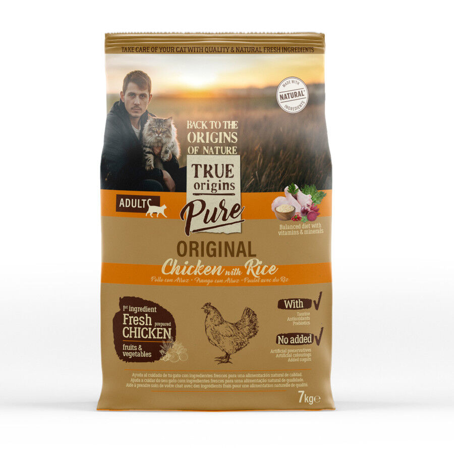 7 kg True Origins Pure Adult Pollo pienso para gatos, , large Imagen numero 1