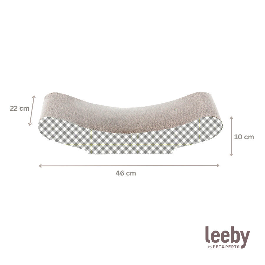 Leeby Remy Rocker rascador horizontal de cart&oacute;n con estampado a cuadros para gatos, , large Imagen numero 4
