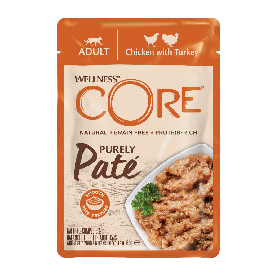 85 g Wellness Core Adult Pollo y Pavo en Pat&eacute; sobre para gatos, , large indicador imagen numero 3