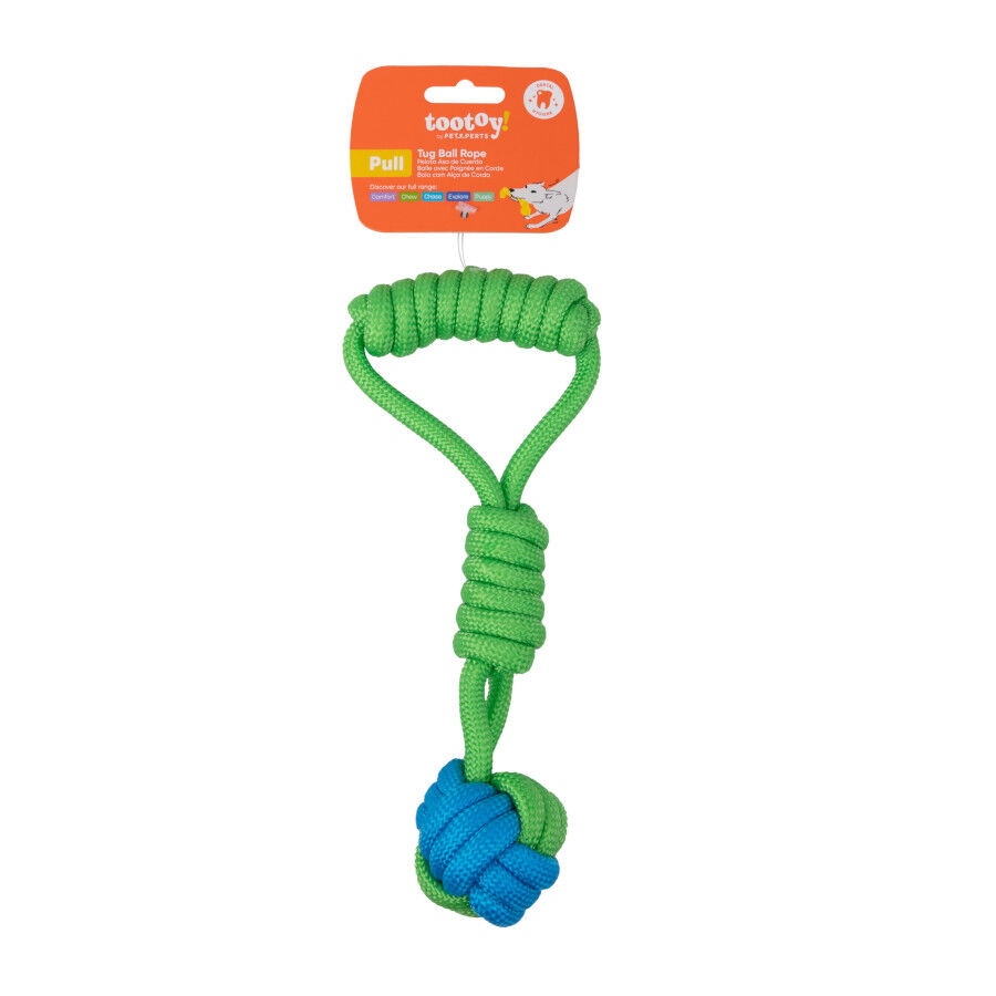 Tootoy! Modedor para Tirar de Cuerda con Pelota Verde y Azul para perros, , large indicador imagen numero 7