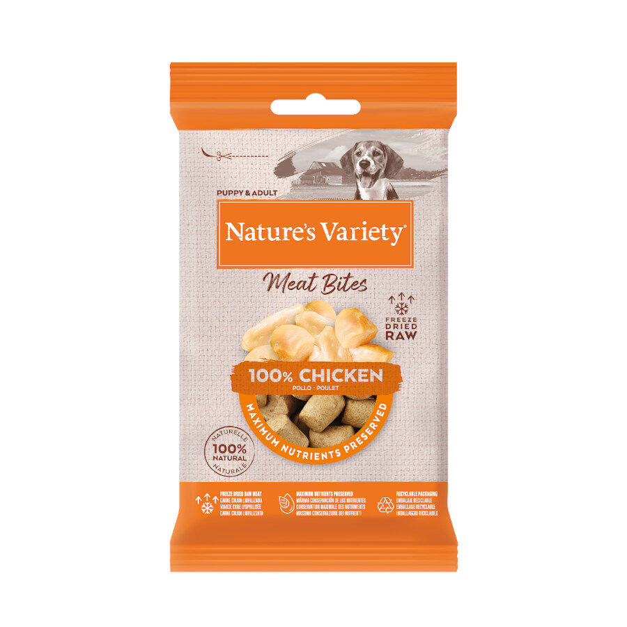 20 g Nature's Variety Bocaditos Meat Bites Pollo Liofilizado para perros, , large Imagen numero 1