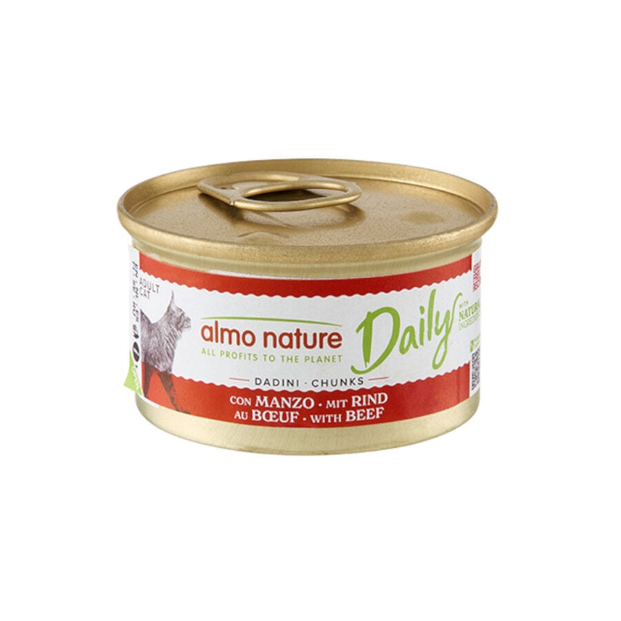 Almo Nature Daily Comida h&uacute;meda con trocitos de Ternera para gatos