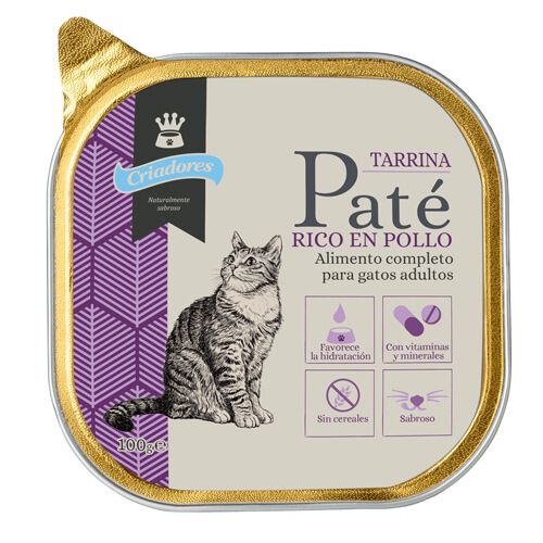 100 g Criadores Adulto Pollo en pat&eacute; tarrina para gatos , , large Imagen numero 1