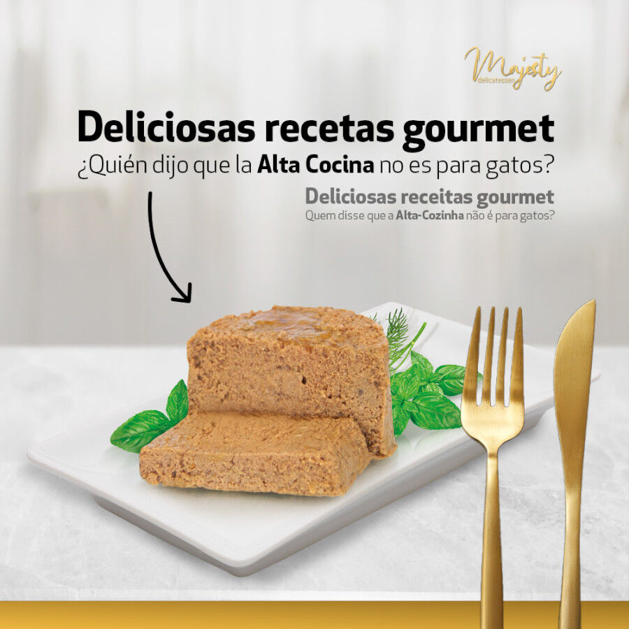 85 g Majesty Adult Mousse de Pollo y Ternera lata para gatos, , large Imagen numero 2