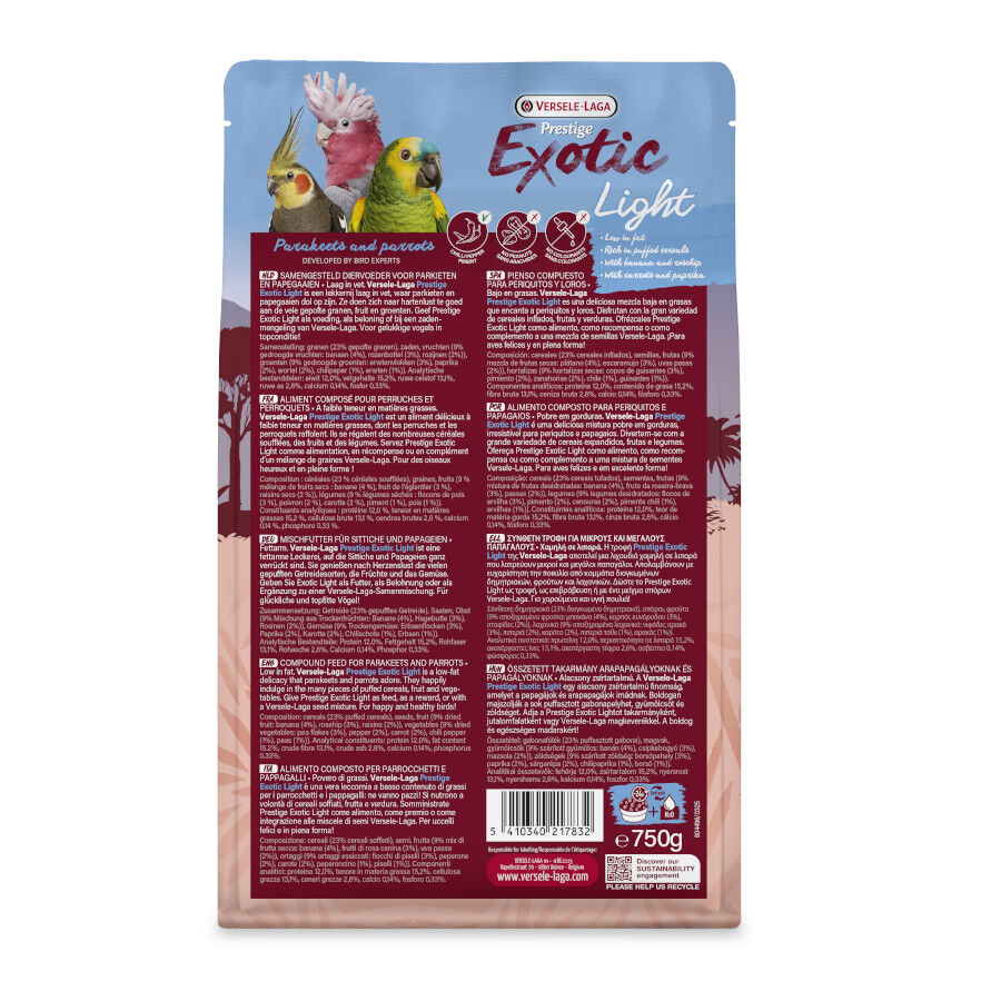 Versele-Laga Exotic Light Snacks para loros, , large indicador imagen numero 2