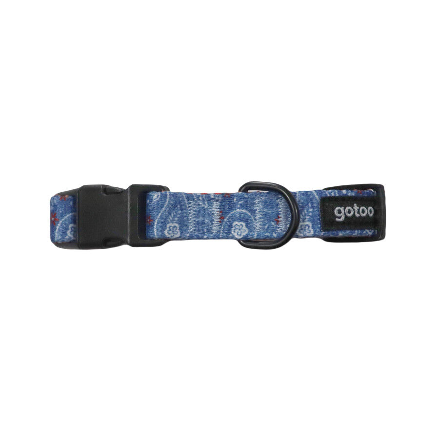 Gotoo Collar estampado cachemira azul para perros, , large indicador imagen numero 1