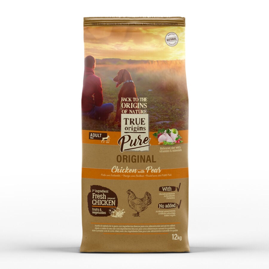 12 kg True Origins Pure Adult Maxi Pollo pienso para perros, , large Imagen numero 1