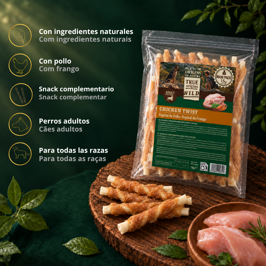 1.5 kg True Origins Wild Espiral de Pollo Snack para perros, , large indicador imagen numero 3